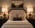 Late 20th Century Pair of French Provincial Gilded Fleur-De-Lis Lamps With Tailored White Linen Shades For Sale - Image 4 of 5