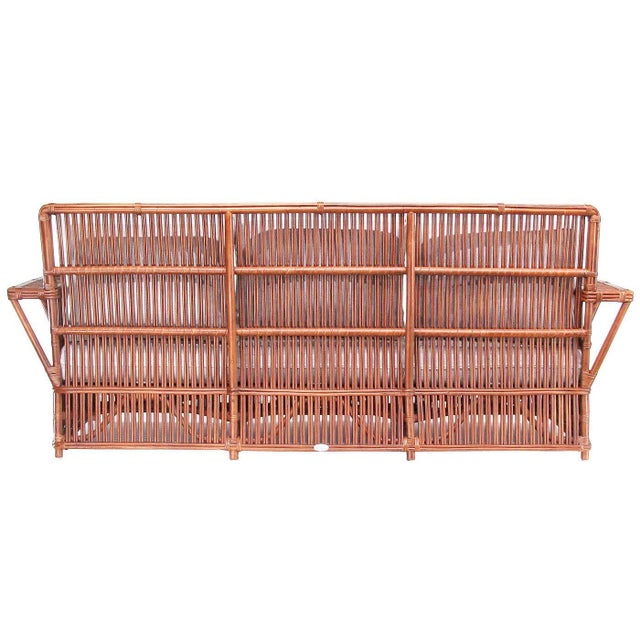 Art Deco 1930s Art Deco Presidents Nantucket Stick Walnut Finished Reed Rattan Livingroom Set, 4 Pieces For Sale - Image 3 of 10