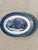 2! Royal China USA, Currier and Ives Blue 13 1/8” x 10 1/4” Oval Serving Platter, Depicting old in winter, pictures are...