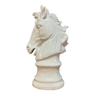 1980s Sleek Porcelain Horse Bust For Sale