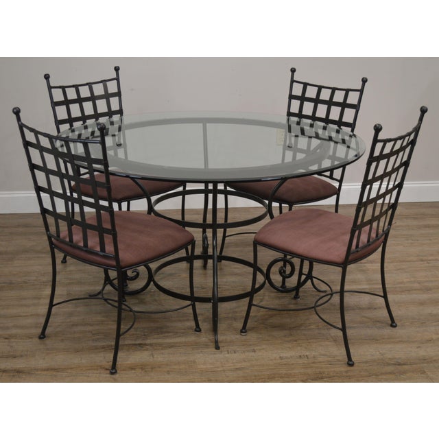 Charleston Forge Etrusche Iron Round Glass Top Dining ...