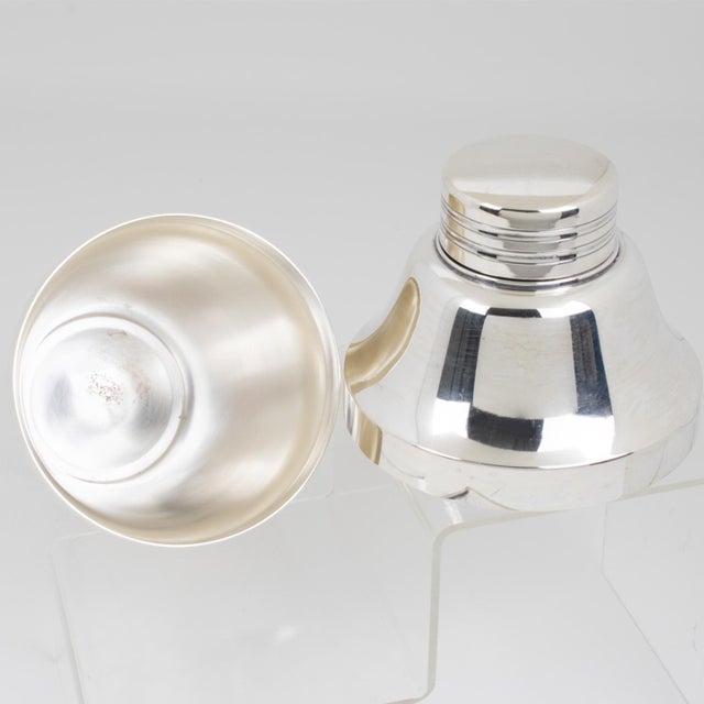 1940s Saint Medard Le Chardon, Art Deco Silver Plate Cocktail Shaker, circa 1940 For Sale - Image 5 of 9