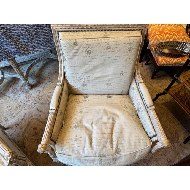 Mid 20th Century Mid 20th Century Vintage French Louis XVI Style Leather Side Chairs For Sale - Image 5 of 9