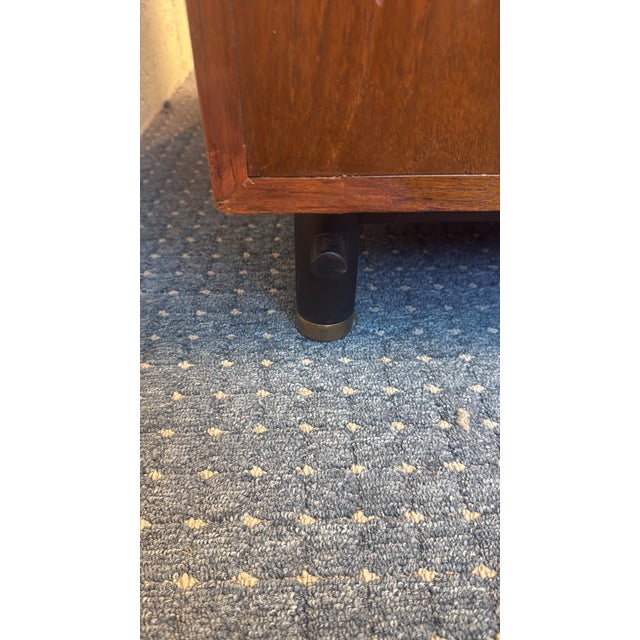 Baker Furniture Mid-Century Modern Walnut Cabinet With Brass Hardware, Circa 1970s For Sale - Image 12 of 14