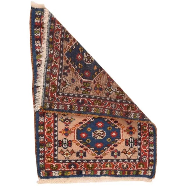 Traditional 1950s Persian Yalameh Rug-1′11″ × 3′ For Sale - Image 3 of 4