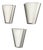 Italian Modern Opaline Glass and Metal Wall Lamps, 1980s, Set of 3 For Sale