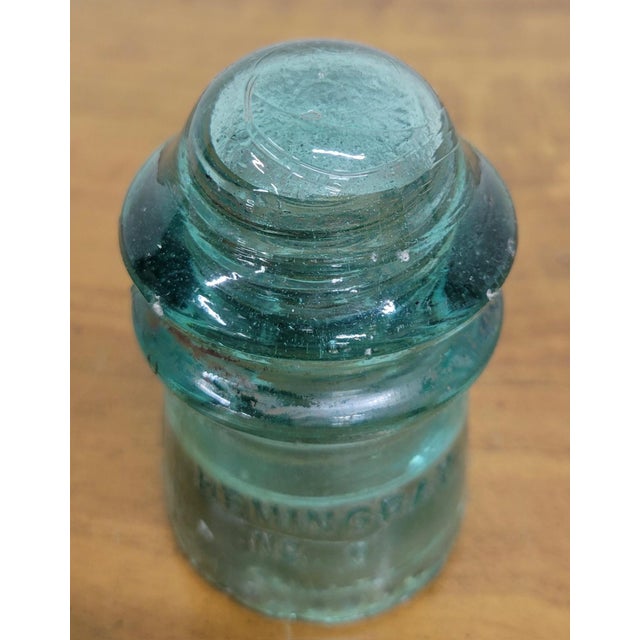 Early 20th Century Vintage Hemingray No. 9 Aqua or Teal Glass Insulator For Sale - Image 5 of 10