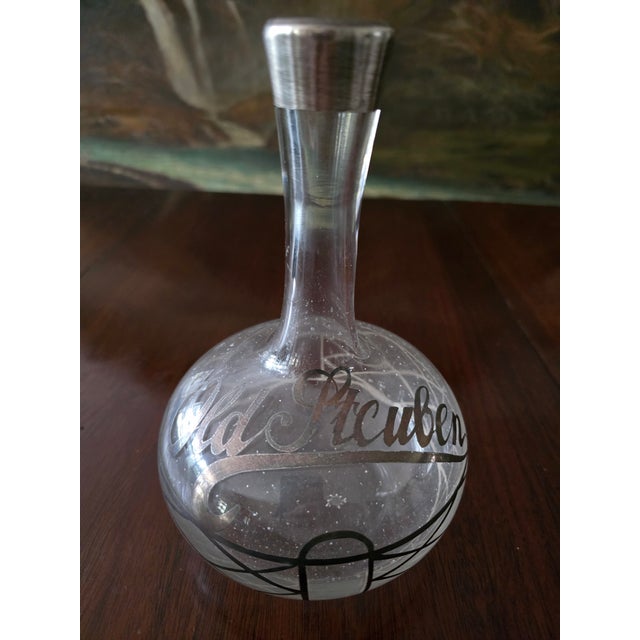 Vintage Mid-Century Modern Sterling Silver Overlay Barware Bottle For Sale In Boston - Image 6 of 6
