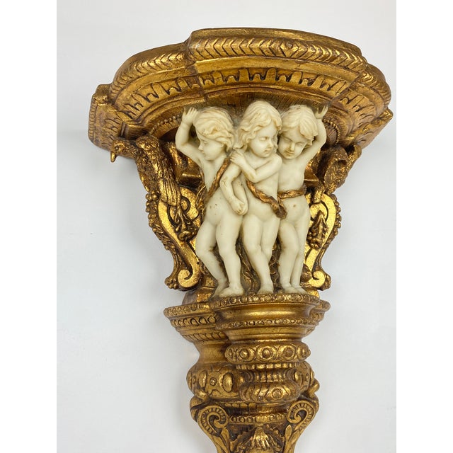 Late 19th Century Neoclassical Wall Console in Gold-Leaf Gilded Wood For Sale - Image 11 of 15