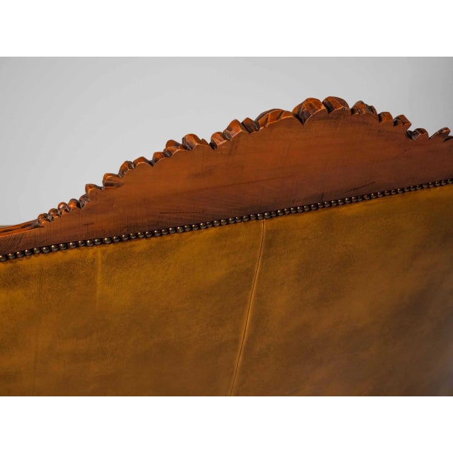 Louis XV Style Leather Sofa For Sale - Image 3 of 12