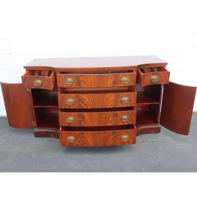 Flame Mahogany Long Credenza Sideboard Media Console Bathroom Vanity 6903 For Sale - Image 4 of 15