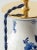 Vintage Royal Delft Blue Ceramic Table Lamps with New Green Silk Lampshades, Set of 2 For Sale - Image 4 of 12