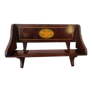 Antique 1900s Edwardian Inlaid Book Trough Disabled Soldiers & Sailors Lord Roberts Marked Metal Tag