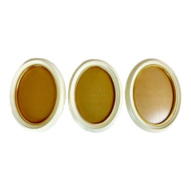 1950s Vintage German Hollywood Regency Oval Wall Picture Frames - Set of 3. For Sale