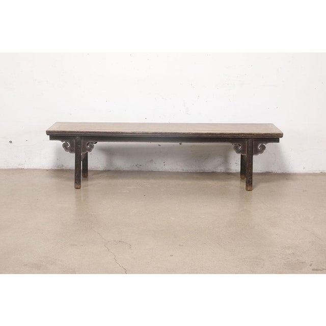 1900 - 1909 Antique Chinese Elm Bench For Sale - Image 5 of 5