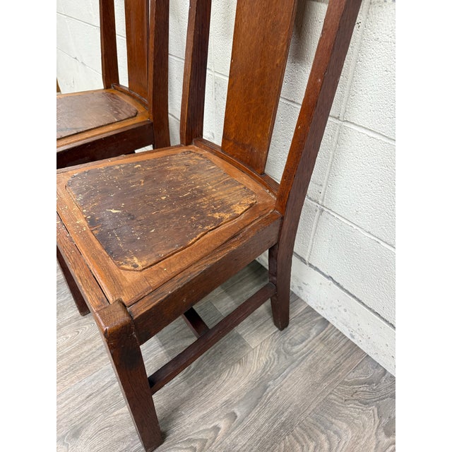 Antique Michigan Chair Company Arts & Crafts Mission Dining Chairs - Pair For Sale - Image 11 of 15
