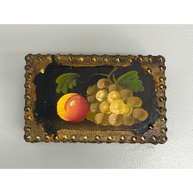 Oxblood Red Vintage Hand-Painted Nesting Still Life Storage Boxes – Set of Five For Sale - Image 8 of 12