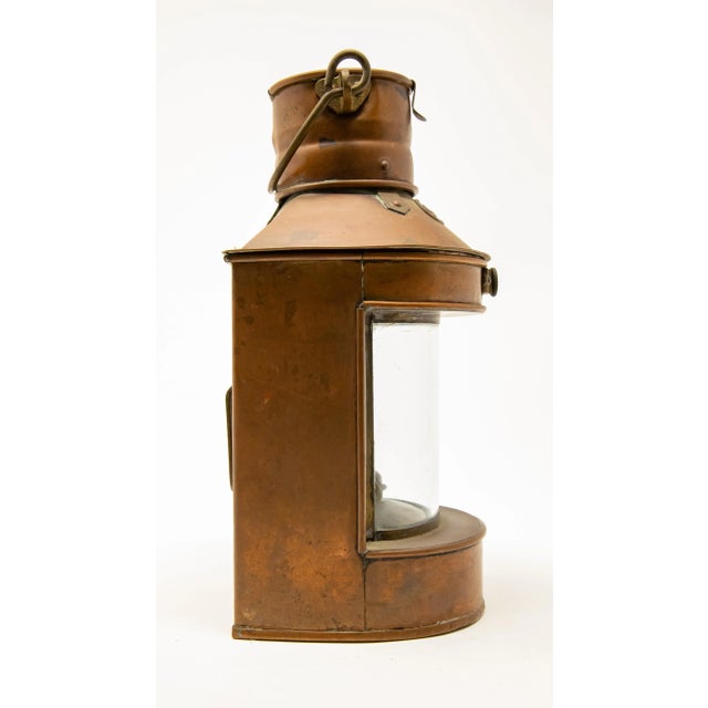 Metal Mid 20th Century Copper Stern Ship Lantern For Sale - Image 7 of 12