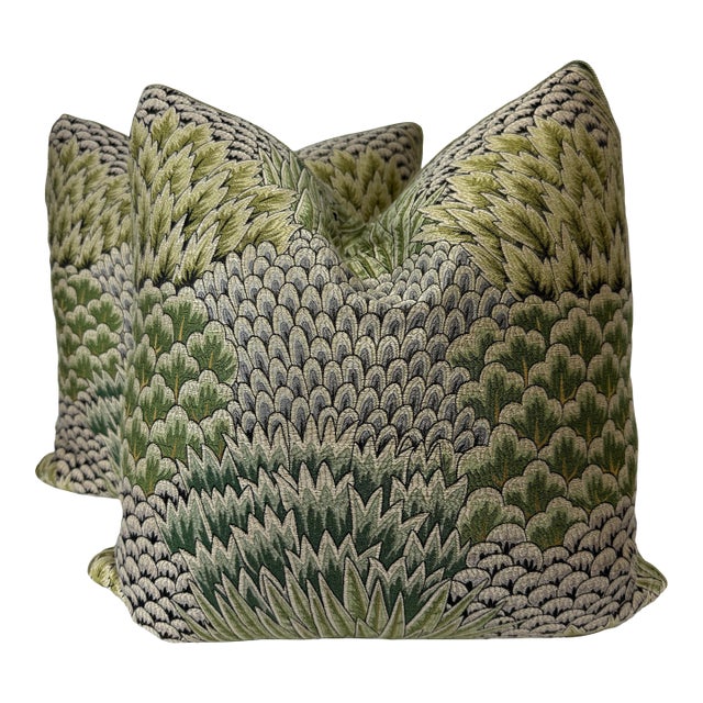 Clarence House "Pienza" in Vert 22" Pillows-a Pair For Sale