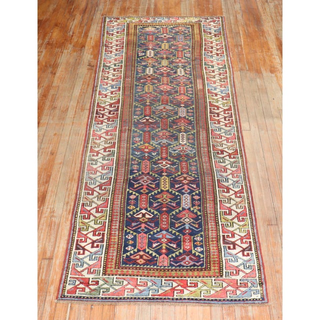 Early 20th Century Caucasian Gendje Runner - 3'5" x 9'9" For Sale - Image 10 of 18