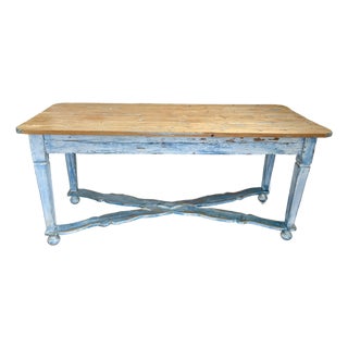 Antique Belgium Painted Farm Table For Sale