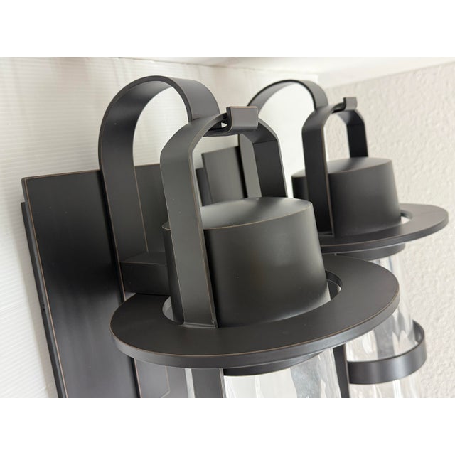 Metal Modern Forms Balthus Large Outdoor Sconces, Pair For Sale - Image 7 of 12