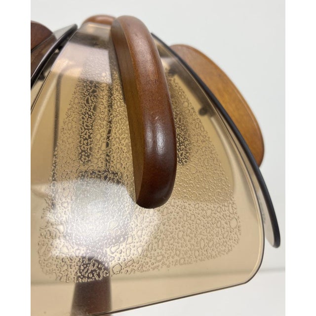Brown Teak and Amber Glass Table Lamp from Hustadt Leuchten, 1960s For Sale - Image 8 of 18