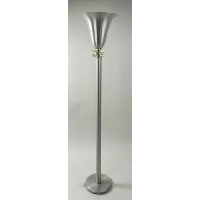 Silver Mid 20th Century Spun Aluminum Torchiere After Russel Wright For Sale - Image 8 of 11