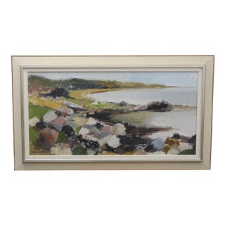 Helge Cardell, Coast, 1950s, Oil on Canvas, Framed For Sale