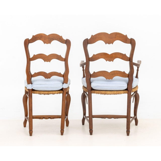 French Provincial Style Walnut Dining Chairs, 4 For Sale - Image 15 of 15