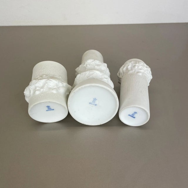 German Op Art Biscuit Porcelain Vases from AK Kaiser, 1970s, Set of 3 For Sale - Image 16 of 18