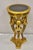 Vintage Egyptian Revival Style Gold Giltwood Round Marble Top Sphinx Pedestal Side Table Plant Stand. Item features a...