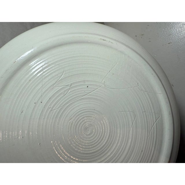 Large Vintage Handmade White Gold Signed Studio Art Pottery Quote Vase Sculpture For Sale - Image 15 of 16