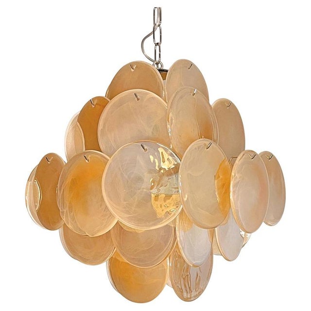 Italian Murano Glass Disc Chandeliers, 1990, Set of 2 For Sale - Image 17 of 18