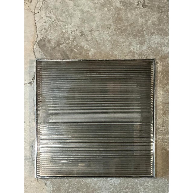 Gray Vintage Geometric Metal and Mirrored Glass For Sale - Image 8 of 12