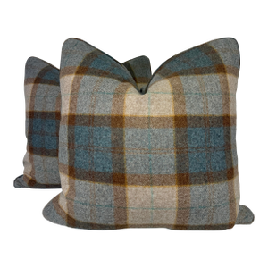 Abraham Moon "Burford" in Eau De Nil Wool 22" Pillows-a Pair