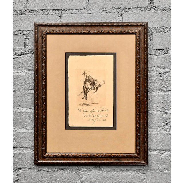 Edward Borein-Who Wins?-Etching & Drypoint, 1931 7x Ranch Presentation Inscription For Sale - Image 10 of 11