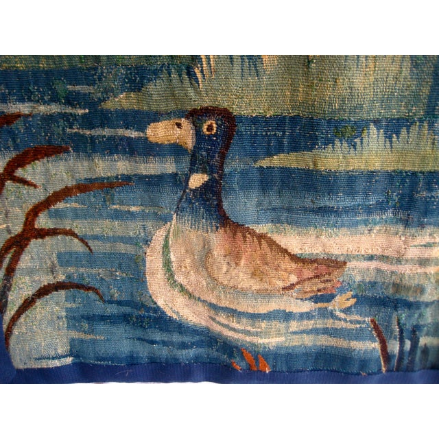 Aubusson Tapestry Verdure Two Ducks on a Lake 18 Century For Sale - Image 9 of 12