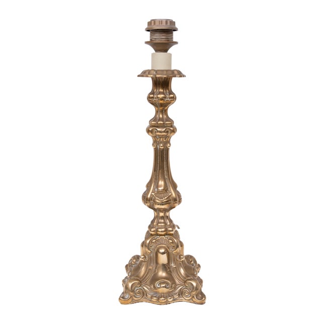 Beautiful set of Brass Table lamps. Rococo in style. converted church candlesticks into Table lamps. comes with very nice...