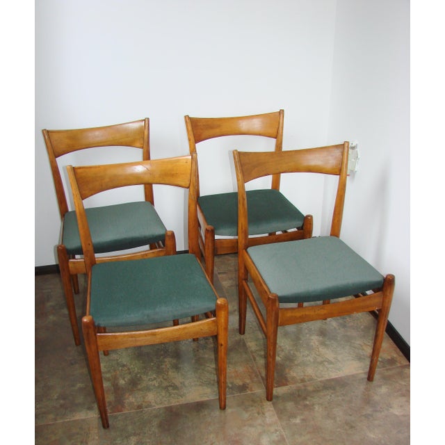 Scandinavian Chairs in Beech, 1970s, Set of 4, in Very Good conditions. Designed 1970 to 1979