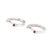 Early 21st Century Roberto Coin Classic Pave’ 18k White Gold Diamonds Huggy Hoop Earrings, Pair For Sale - Image 5 of 7