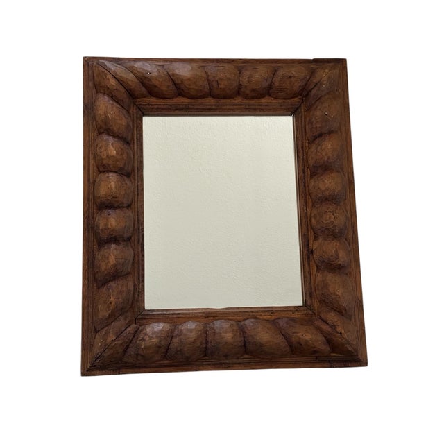 Early 20th Century Vintage Carved Oak Mirror For Sale - Image 5 of 7