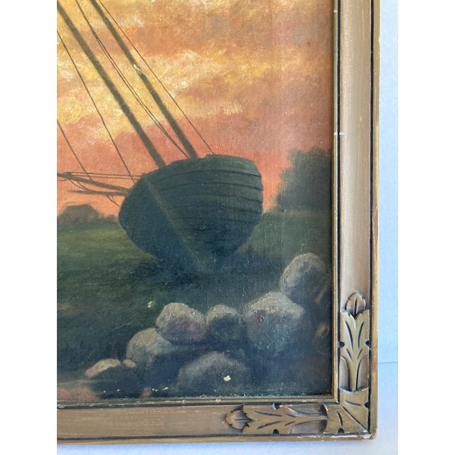 Late 19th Century Late 19th Century Nautical Oil Painting by D.T. Kendrick, Framed For Sale - Image 5 of 6