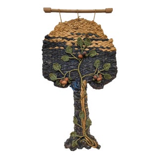 Mid-Century Macramé Wall Tapestry with Wandtapijt Tree of Life, 1960 For Sale