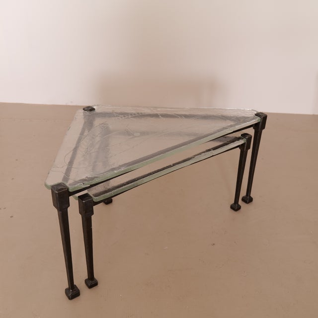 Triangular Lothar Klute Set of Tables, 1980s, Set of 2 For Sale - Image 6 of 12
