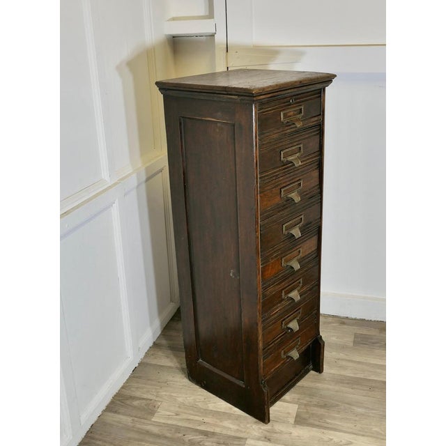Tall Edwardian 8 Drop Drawer in Oak, 1900s For Sale - Image 4 of 8