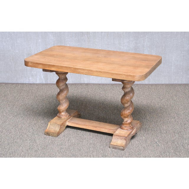 Baroque Swedish Cerused Oak Side Table with Barley-Twist Legs, 1920s For Sale - Image 9 of 13