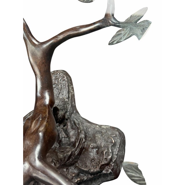 Vintage La Barge Bronze Sculptural Tree Branch Glass Top Coffee Table For Sale In New York - Image 6 of 10