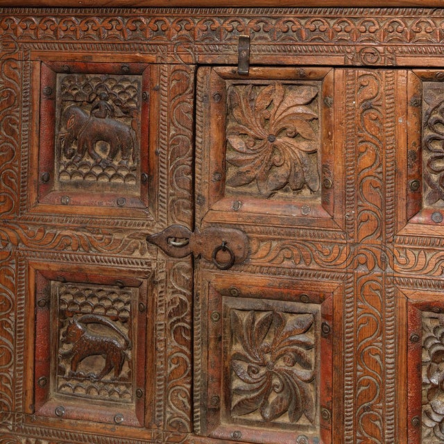 Brown Carved Dowry Chest For Sale - Image 6 of 12