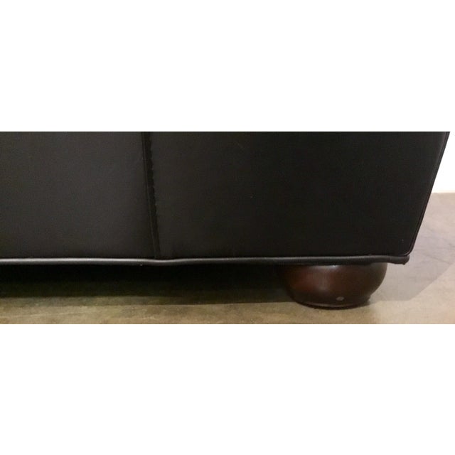 Drexel Heritage Modern Black Quilted Leather Club Chair Chairish